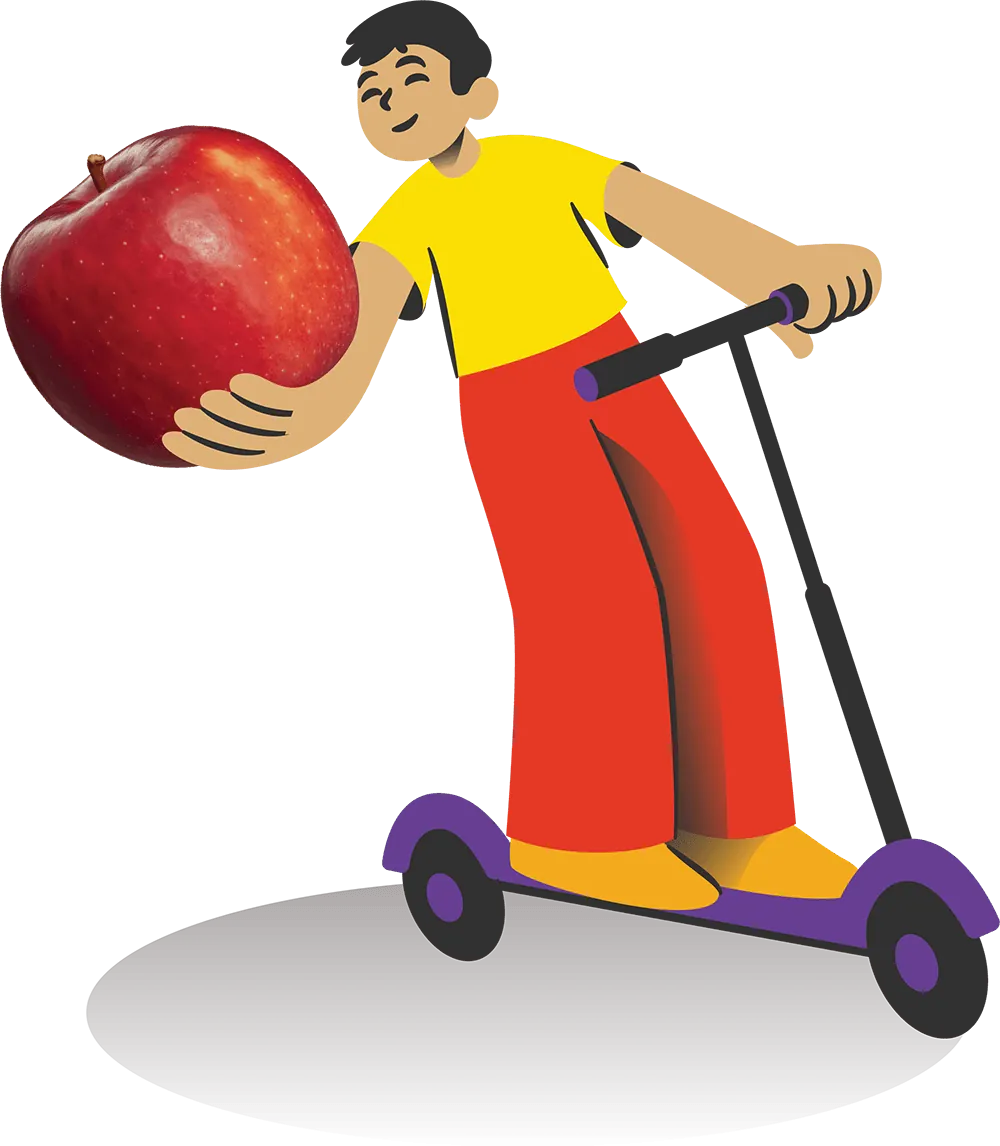 Joli character scooter apple